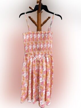 Pink Floral Smocked Sundress